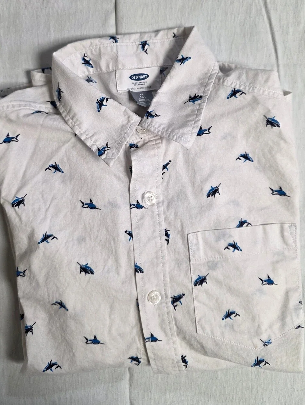 Old Navy Boys Long Sleeve Button Down Shirts Size M 8 Lot of 2